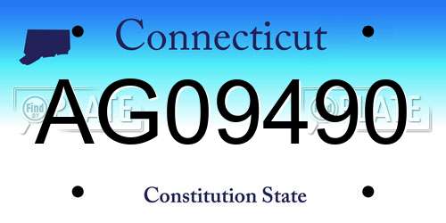 AG09490 Connecticut License Plate