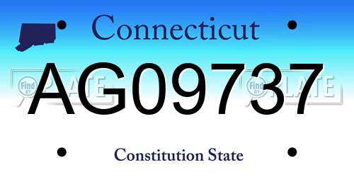 AG09737 Connecticut License Plate