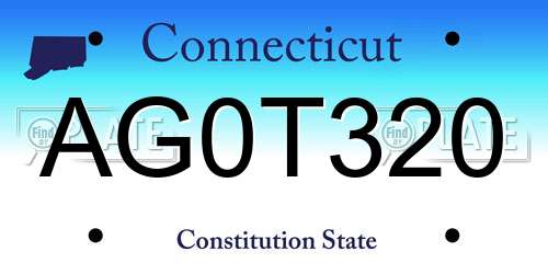 AG0T320 Connecticut License Plate