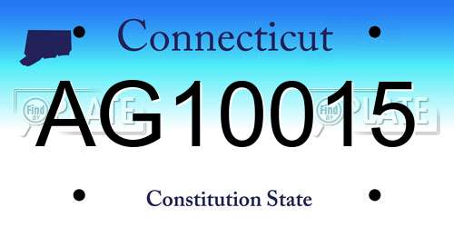 AG10015 Connecticut License Plate