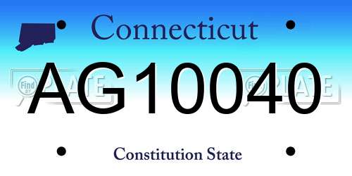 AG10040 Connecticut License Plate