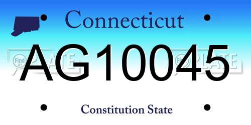 AG10045 Connecticut License Plate