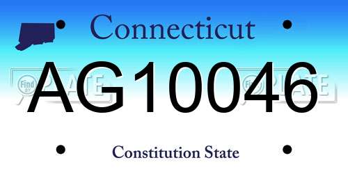 AG10046 Connecticut License Plate