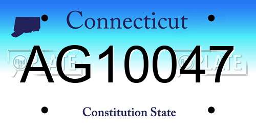 AG10047 Connecticut License Plate