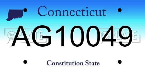 AG10049 Connecticut License Plate
