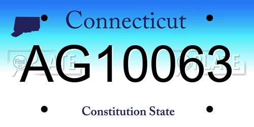 AG10063 Connecticut License Plate