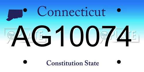 AG10074 Connecticut License Plate