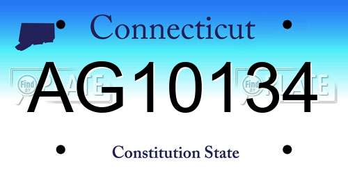 AG10134 Connecticut License Plate