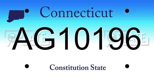 AG10196 Connecticut License Plate