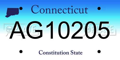 AG10205 Connecticut License Plate