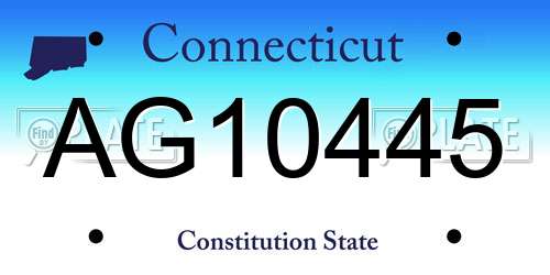 AG10445 Connecticut License Plate