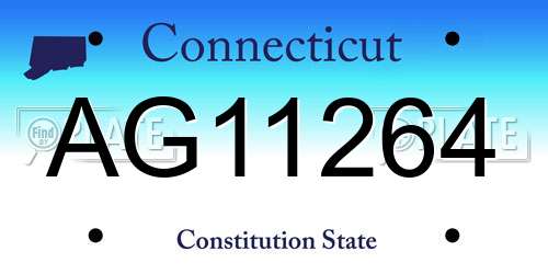 AG11264 Connecticut License Plate