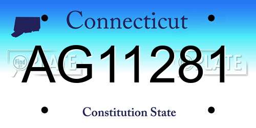 AG11281 Connecticut License Plate