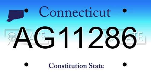 AG11286 Connecticut License Plate