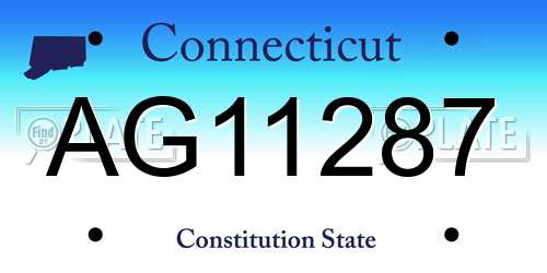 AG11287 Connecticut License Plate