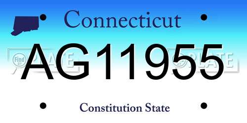 AG11955 Connecticut License Plate