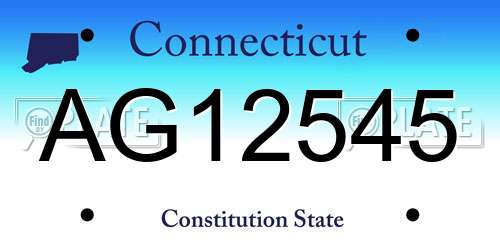 AG12545 Connecticut License Plate