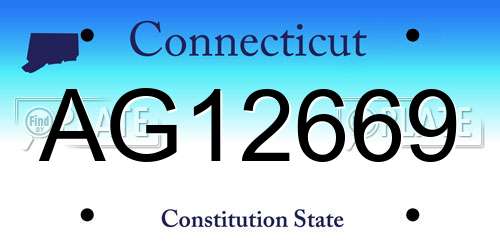 AG12669 Connecticut License Plate