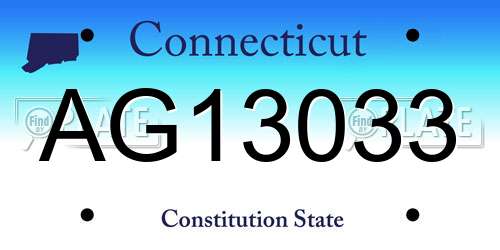 AG13033 Connecticut License Plate