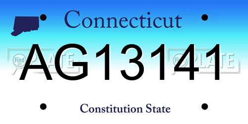 AG13141 Connecticut License Plate