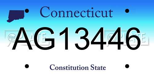 AG13446 Connecticut License Plate