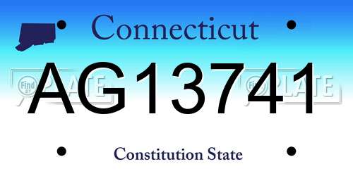 AG13741 Connecticut License Plate