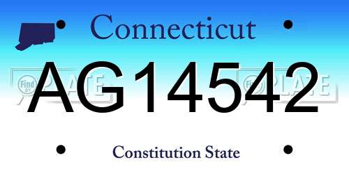 AG14542 Connecticut License Plate