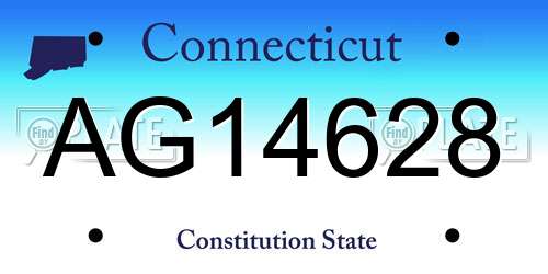 AG14628 Connecticut License Plate
