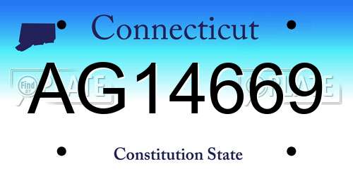 AG14669 Connecticut License Plate