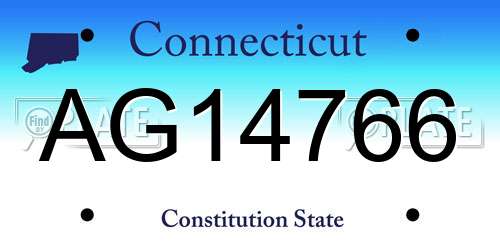 AG14766 Connecticut License Plate