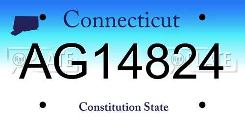 AG14824 Connecticut License Plate