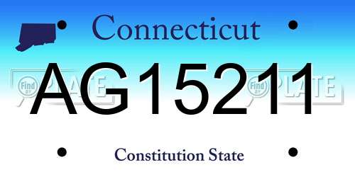 AG15211 Connecticut License Plate