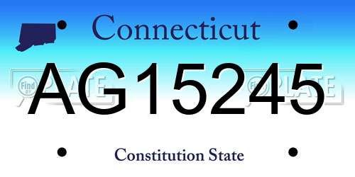 AG15245 Connecticut License Plate