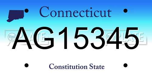 AG15345 Connecticut License Plate