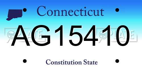 AG15410 Connecticut License Plate