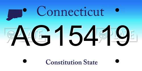 AG15419 Connecticut License Plate
