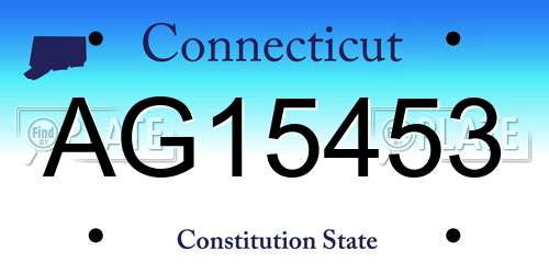 AG15453 Connecticut License Plate