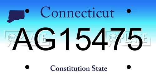 AG15475 Connecticut License Plate