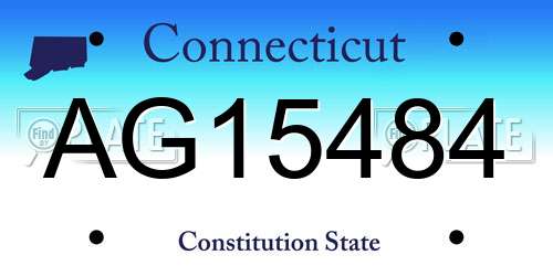 AG15484 Connecticut License Plate