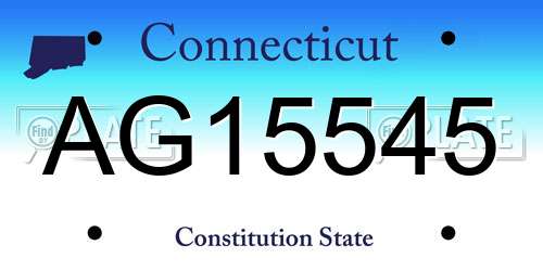 AG15545 Connecticut License Plate