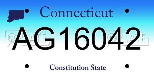 AG16042 Connecticut License Plate