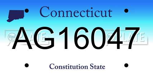 AG16047 Connecticut License Plate