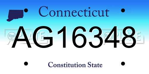 AG16348 Connecticut License Plate