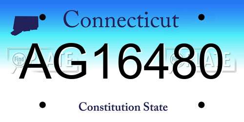 AG16480 Connecticut License Plate