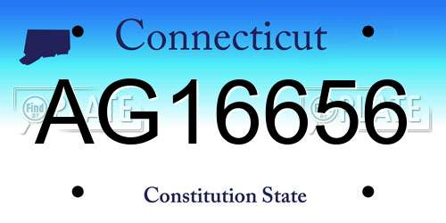 AG16656 Connecticut License Plate
