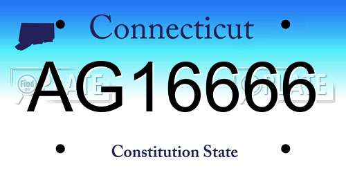 AG16666 Connecticut License Plate