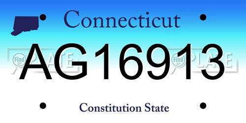AG16913 Connecticut License Plate