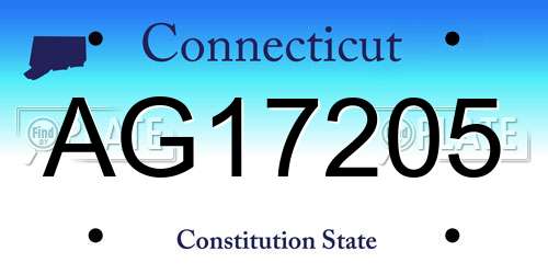 AG17205 Connecticut License Plate