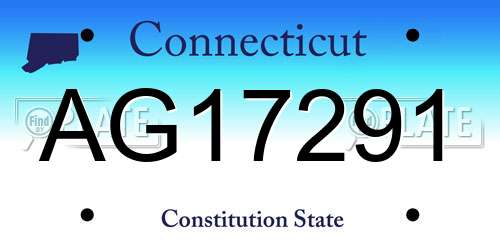 AG17291 Connecticut License Plate