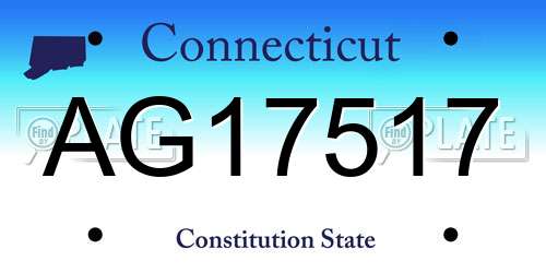 AG17517 Connecticut License Plate